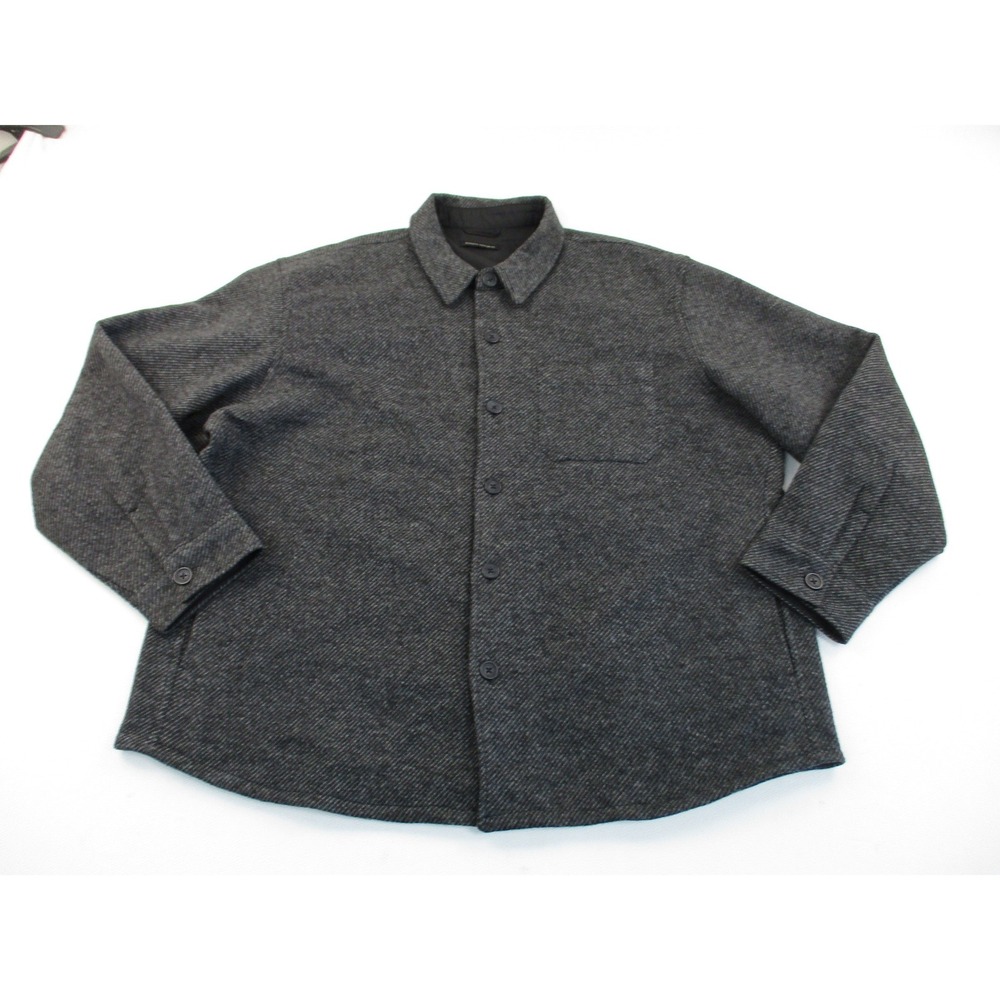 Banana Republic Shirt Jacket Mens XXL Gray Textured Button Front Utility Shacket